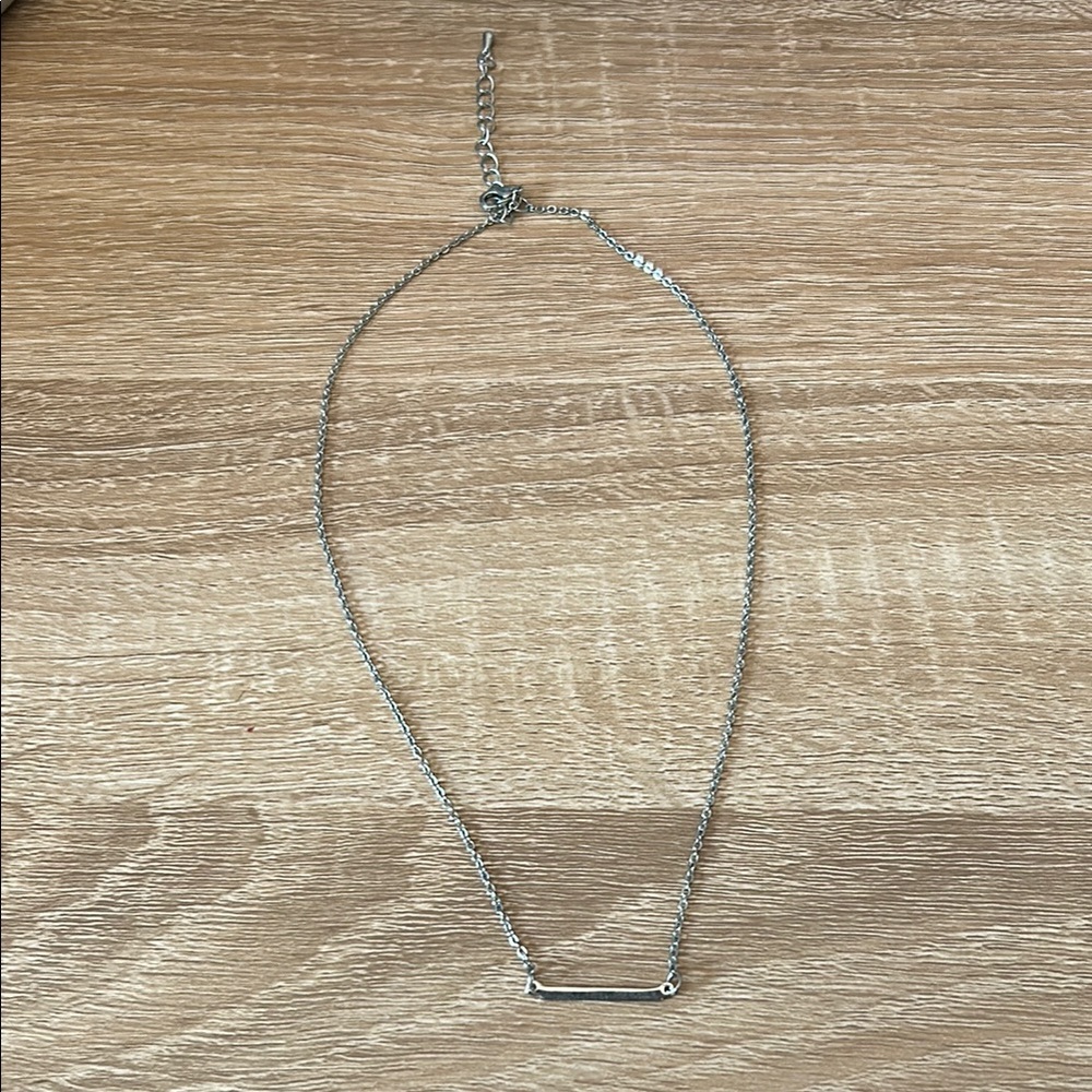 Elegant Silver Bar Necklace